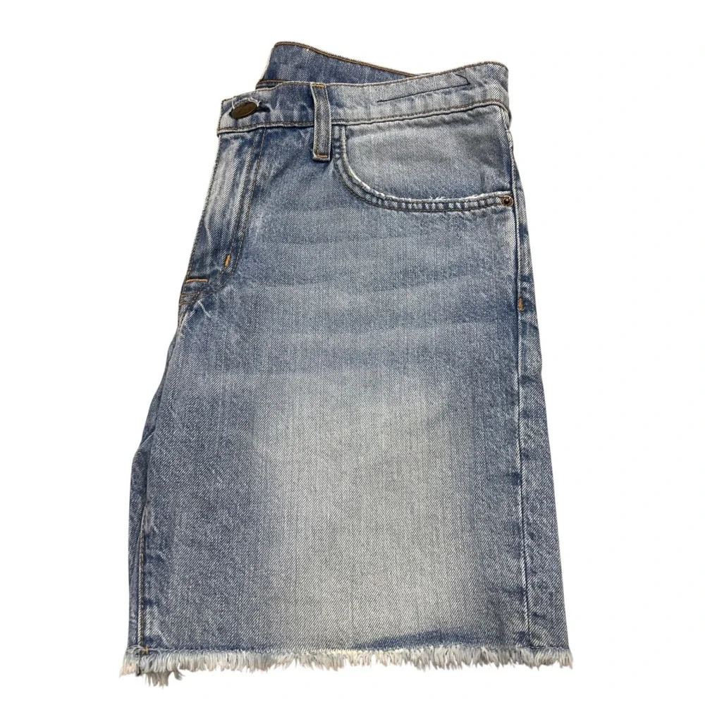 Current/Elliott The Slouchy Cut Off Denim Shorts Light Wash Blue Size 27 Sealine